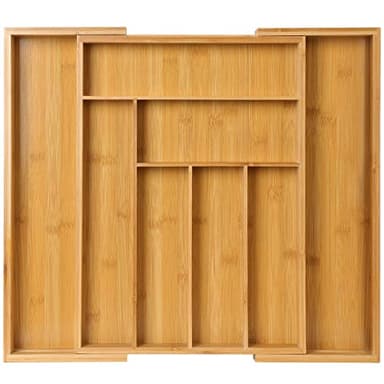 Pipishell bamboo expandable drawer organizer