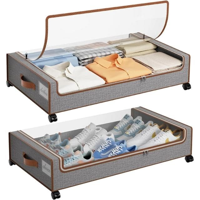 Yecaye under bed storage containers with wheels