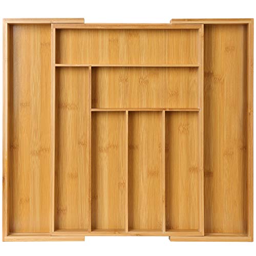 Pipishell bamboo expandable drawer organizer