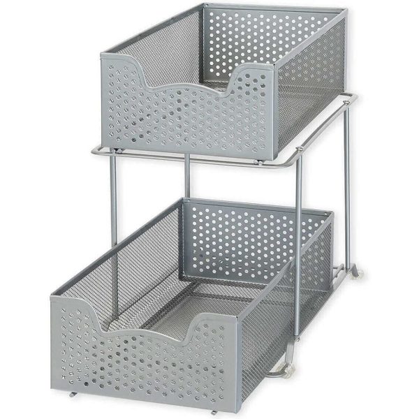 Simple Houseware pull out cabinet sliding basket organizer